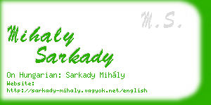 mihaly sarkady business card